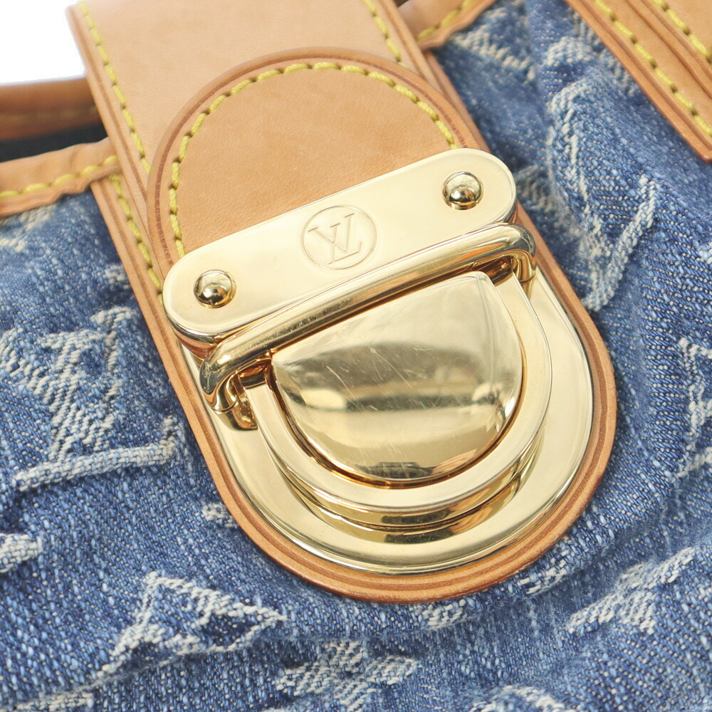 LOUIS VUITTON Pleaty Handbag Monogram Denim Blue - Picture 8 of 11